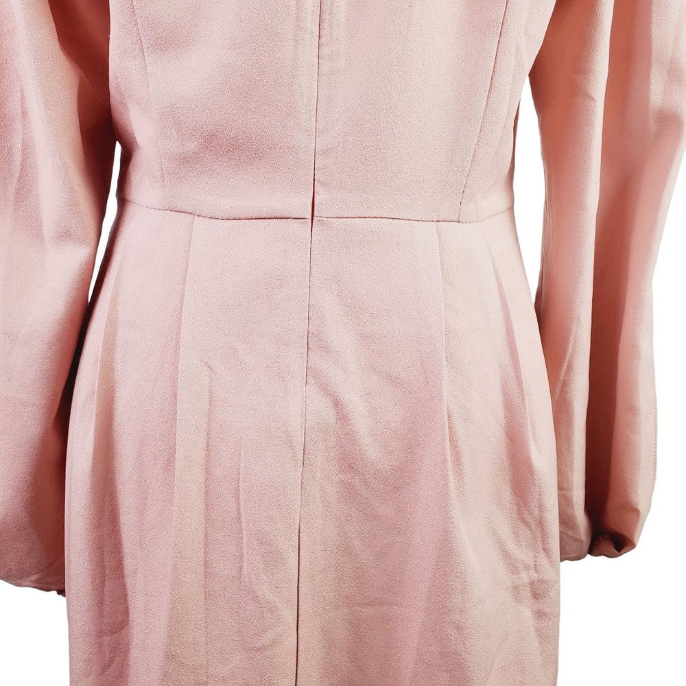 Umgee Pink Pleated A-Line Dress w/ Swirly Appliqué & Cold Shoulder Sleeve, Sz M - Picture 6 of 11